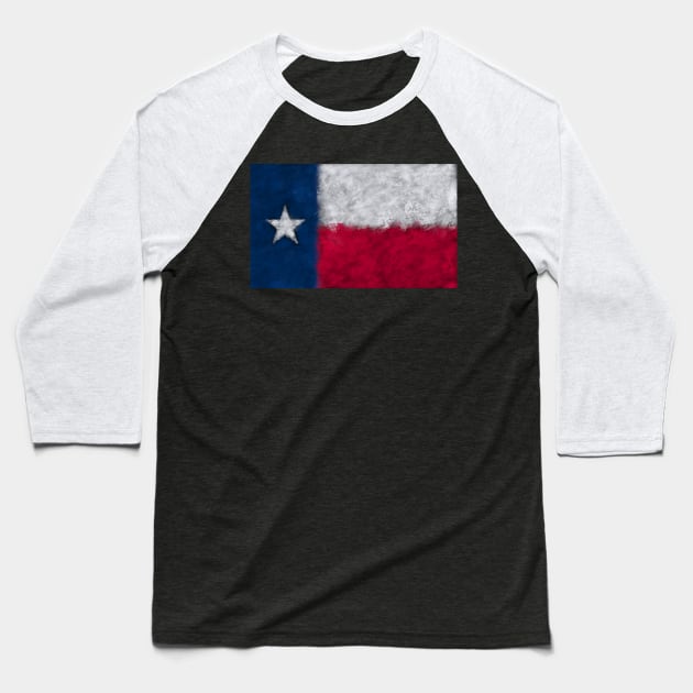 Painted Texas Flag with brush marks Baseball T-Shirt by rand0mity